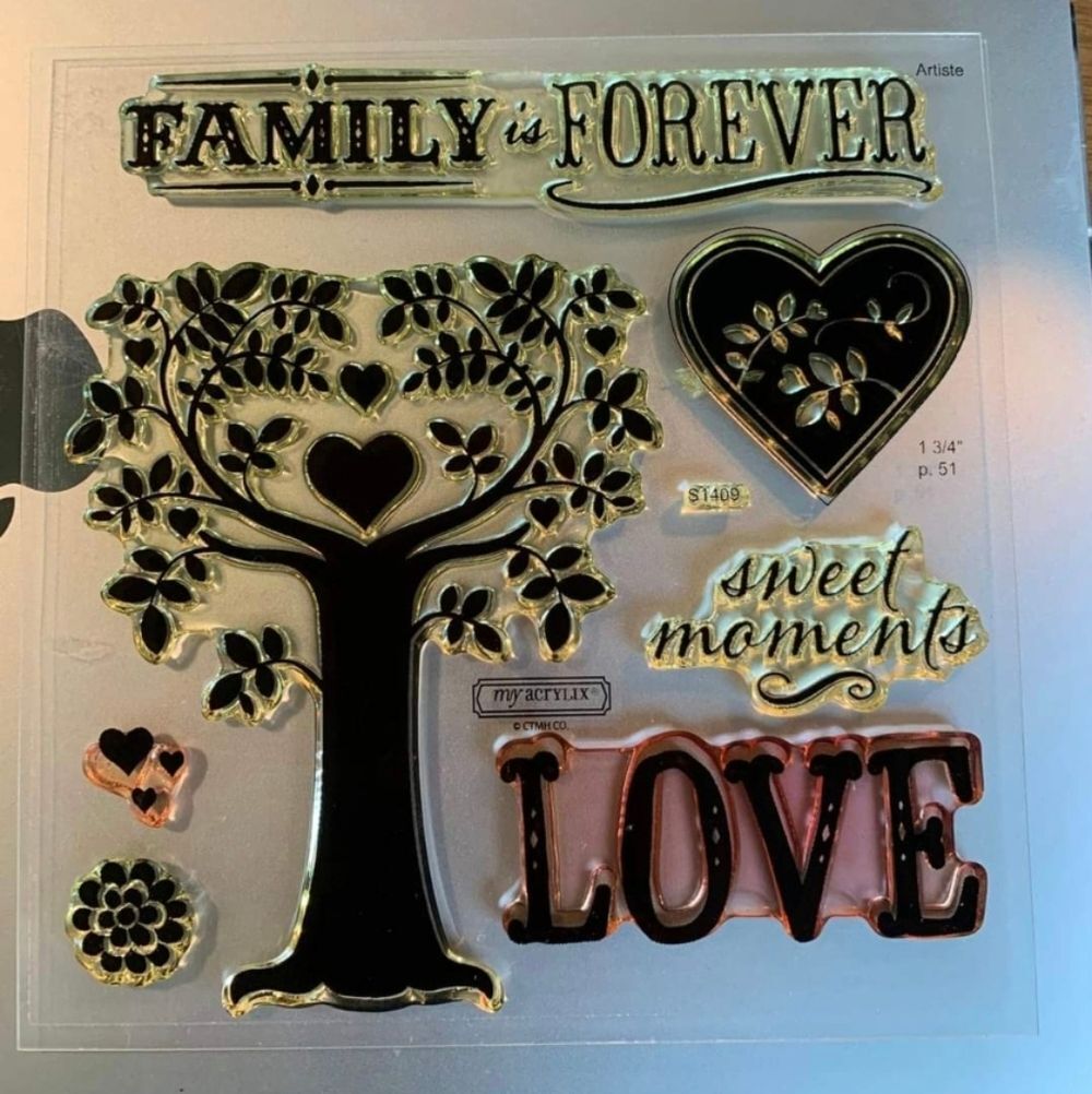 Artistic 'Family Is Forever' Clear Stamp Set - Black